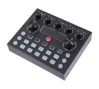 Generico Scheda Audio Esterna per Computer e Tablet Regolazione Tono Elettronica, Effetto Riverbero Professionale, Struttura in Ferro Nero e Illuminazione Colorata per Adulti