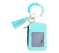 Generico Scheda con conti: portachiavi di bracciale con borsa, portachiavi con nappe e account | Pursero con account ricamati, cartone da donna, ideale per viaggi, feste, matrimoni, acquisti, vacanze