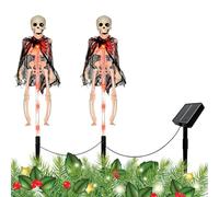 Generico Scheletro Solare Teschio Finto Illuminato da Inserire nel Terreno | Decorazioni Halloween Per Giardino per Bordo Strada, Arbusti, Cortile, Sentiero, Festa, Garage, Cimitero e Giardino
