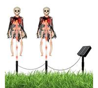 Generico Scheletro Solare Teschio Finto Illuminato da Inserire nel Terreno | Decorazioni Halloween Per Giardino per Bordo Strada, Arbusti, Cortile, Sentiero, Festa, Garage, Cimitero e Giardino