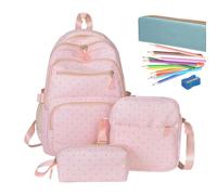 Generico School Bag Set - 3 Piece Dot Backpack With Pencil Case | Kids