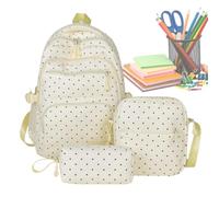 Generico School Bag Set - 3 Piece Dot Backpack With Pencil Case | Kids