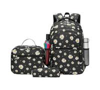 Generico Schoolboy Backpack - Cute Middle School Bookbag Set | Flower Print Backpack Set for Students Pupils Boys Girls Youth Travel Vacation Outgoing Daily