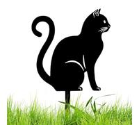 Generico Schwarzer Katzenpfahl für den Garten,Schwarzer - Metallkatzen-dekorative Gartenpfähle | Feine Handwerkskunst, Katzen-, Rasendekorationen für Hof, Rasen, Terrasse, Katzenliebhaber