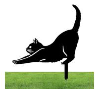 Generico Schwarzer Katzenpfahl, | Metall-Katzenpfähle für Außenbereich, schwarze Katzenhaltung,Feine Handwerkskunst, Terrassendekoration für Hof, Rasen, Außenterrassendek