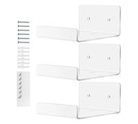 Generico Schwebendes Acryl Wandregal - 3-teiliges Set | Unsichtbarer Bilderrahmen Organizer & Bücherregal Ohne Bohren, Wandmontiertes Miniregal Für Bad Küche Und Büro, Inkl. Schrauben & Klebeband
