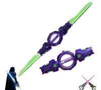 Generico Sciabola con Spada Illuminata, Spada Laser A Doppio Taglio con Spada Laser con Luci A LED, Telescopica A Doppia Testa for Le Feste(Gradient Purple)