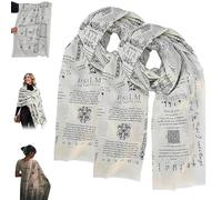 Generico Scialle Da Preghiera Cristiano Fatto a Mano, Sciarpa Protettiva Con Versetti Della Bibbia E Preghiera per Donne(2PCS)