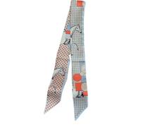 Generico Sciarpa a pois francesi da donna, con nastro in seta e fascia per il collo 5x90 cm(Beige)