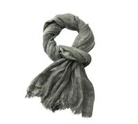 Generico Sciarpa a righe in cotone e lino, adatta for uomo donna, morbida calda, foulard corto con nappe, accessori, sciarpe scialli(Army green)