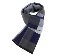 Genérico Sciarpa da uomo alla moda invernale: sciarpa invernale da uomo morbida e calda, timidi caldi e | Cororie confortevoli, lunghe e alla moda, sciarpa classica, morbida, lunga, a scacchi p, blu
