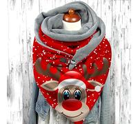 Generico Sciarpa di Natale da Donna, Sciarpa Donna Invernale Riscaldante Avvolgere Scaldacollo Poliestere Pashmina Scarf Sciarpa Donna Cashmere Carino Bella Sciarpa d'inverno Grandi Poncho Calde