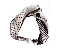 Generico Sciarpa di seta con chiusura magnetica e collana di perle da donna - Piccola sciarpa quadrata per la primavera e l'autunno(Color30)