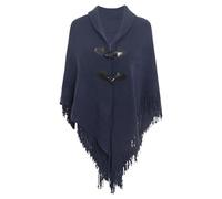 Generico Sciarpa Donna Elegante, Poncho Invernale Donna con Frange Moda Maglia Calda Invernale Grossa Poncho Irregular Moda Giovane Top Scialle Cappotto para Otoño E Invierno