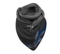 Generico Sciarpa Donna Invernale Firmata - Invernale Sciarpa Donna Scialli della Sciarpa di Boho della Stampa dell'Annata della Piuma delle Donne avvolge Le Sciarpe Calde di Inverno (Black One Size)