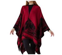 Generico Sciarpa Elegante Donna Cerimonia, Mantella Donna Lana Coperta Scozzese in Flanella di Pile Poncho Mantello Morbido E Caldo Indossabile Multiuso Soffice in Pile a Quadri para Otoño E Invierno