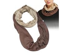 Generico Sciarpa Infinity - Scaldacollo bicolore a contrasto con tasca con cerniera | Sciarpa ad anello per donna, donna e uomo, pendolarismo quotidiano, sci all'aperto, vacanze escursionistiche