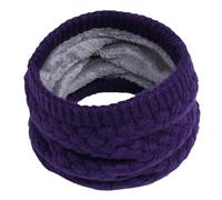 Generico Sciarpa invernale unisex lavorata a maglia spessa e soffice, calda e protettiva per la colonna cervicale, anello per villi all'aperto(PURPLE)