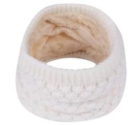 Generico Sciarpa invernale unisex lavorata a maglia spessa e soffice, calda e protettiva per la colonna cervicale, anello per villi all'aperto(WHITE)