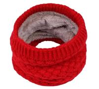 Generico Sciarpa invernale unisex lavorata a maglia spessa e soffice, calda e protettiva per la colonna cervicale, anello per villi all'aperto(Rose Red)
