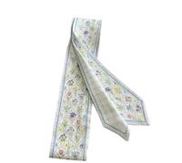 Generico Sciarpa per capelli in poliestere stampato a colori floreali, nastro lungo e sottile 100-135 cm per quattro stagioni(Floral hairband 01)