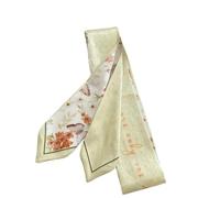 Generico Sciarpa per capelli in poliestere stampato a colori floreali, nastro lungo e sottile 100-135 cm per quattro stagioni(Floral hairband 02)