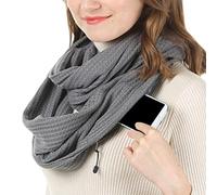 Generico Sciarpa Per Donne,Avvolgimento Stiloso per il Collo con una Tasca a Cerniera | Sciarpa per la Donna - per Autunno Inverno Natale Viaggi Matrimoni Compleanni