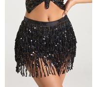 Generico Sciarpa per La Danza del Ventre Traspirante Gonna con Frange Paillettes for Le Donne Accessori di Danza del Ventre Cintura Sciarpa Catena in Vita Spettacolo(9)