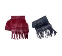 Generico Sciarpa Spessa 2 Pezzi Autunno E Inverno Nove Linea Stagione Plaid Uomo E Donna Caldo Addensato Morbido Lavorato A Maglia Moda Sciarpa C