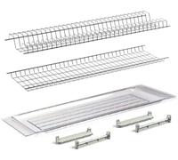 Generico Scolapiatti CROMATO completo di raccogli gocce mis.56cm per mobile pensile 60cm - Made in Italy