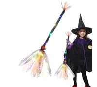 Generico Scopa da - Scopa da di Halloween con luce LED | Manico di Scopà delle streghe malvagie, ?copa volante del mago per bambini e adulti per costumi di Halloween | Oggetti di scena