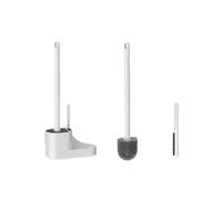 Generico Scopino for WC in plastica con Base Senza Angoli Morti, Montaggio a Parete, for la Pulizia della casa, Manico Lungo for Una ottimale(Round Head Extended Suit)