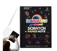 Generico Scratch Books Kids, Children Drawing Notebook, 10.43x7.48in Educational Art Activity, Includes Wooden Pen, Portable Fun for School, Travel, Study Room, Kindergarten
