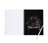 Generico Scratch Books Kids, Drawing Notebook, Educational Art Pad, Creative Wooden Pen Set, 10.43x7.48 Inches, Travel-Friendly Activity for School Kindergarten Study Room or Learning Fun