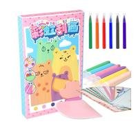 Genérico ScratchhBook - ScratchhArt | Kids Activity Book | 35 pezzi Rainbow Art Kids ScratchhBook, Kids Painting Set, scratchhNotebook For Travel, Valentine's Day, Thanksgiving - Creative Toy