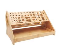 Generico Screw Driver Holders Organizers12.3x6.7x6.5in | 53-Hole Wooden Storage Stand With Tray,Hand Tool Organizer - For Hobby Craft Repair Desktop Bookshelf Pegboard Garage Truck Trailer