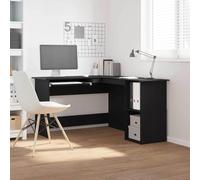 Generico Scrivania ad Angolo Rovere Nero 120 x 140 x 75 cm,Nero,38.21kg,862450