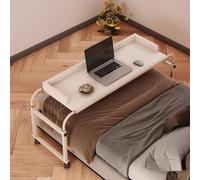 Generico Scrivania da Letto Regolabile in Altezza con Ruote - Carrello Portatile per Laptop, Tavolo da Letto inclinabile per Ufficio Domestico, Bianco - Scrivania per Computer Versatile e Mobile per