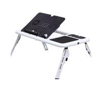 Generico Scrivania for laptop da letto, tavolo multifunzionale regolabile, ventola di raffreddamento USB, portatile, pieghevole(B Dual cooling fan)