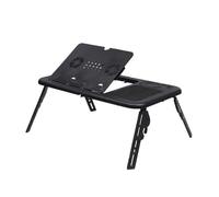 Generico Scrivania for laptop da letto, tavolo multifunzionale regolabile, ventola di raffreddamento USB, portatile, pieghevole(A Dual cooling fan)