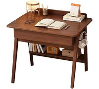 Generico Scrivania in rovere massello Salvaspazio Scrivania Tavolo da Ufficio Robusto per Computer Portatile Standing Desk (80 * 60 * 75CM, Noce)