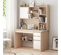 Generico Scrivania Moderna per Computer con libreria e ripiano Superiore - Ampia postazione di Lavoro per L'Ufficio Domestico, Robusto Tavolo da Scrittura con Ripiani portaoggetti, Facile da Montare