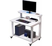 Generico Scrivania per Computer, Spazio di archiviazione a Tre Strati, Design del Desktop con Texture in Fibra di Carbonio, Adatta a Una varietà di scenari (Nero, 120 * 46 * 93 cm / 47,2 * 18,1 * 36,