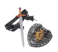 Generico Scudo Medievale e Spada in Plastico Leggero con Design Realistico per Uomo, Accessori Cosplay Rinascimentali Comodi e Dettagliati per Costume da Pirata Halloween