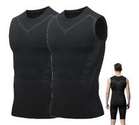 Generico Sculptix Ultimate Compression Tank, Sculptix Undershirt Tank Top Men Breathable, Build a Perfect Body (2-PCS Black,S)