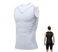 Generico Sculptix Ultimate Compression Tank, Sculptix Undershirt Tank Top Men Breathable, Build a Perfect Body (White,3XL)