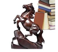Generico Sculpture Cheval Bois Sculpté Main | Décoration Souvenir de Succès | Objet d'Art pour Maison et Bureau pour Salon Nouvel An Chinois 2026 Noël Élégance et Symbole de Réussite