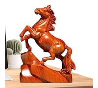 Generico Sculpture Cheval Bois Sculpté Main | Décoration Souvenir de Succès | Objet d'Art pour Maison et Bureau pour Salon Nouvel An Chinois 2026 Noël Élégance et Symbole de Réussite