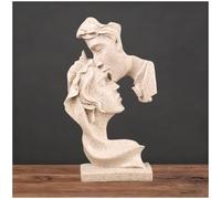 Generico Scultura con Oro,Coppia Statua Creativa Bacio Scultura,Statua Bacio d'Amore,Statuette Decorative Casa,Statua Romantica,Idea Regalo,Sandstone,4.4in*9.9in
