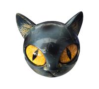 Generico Scultura in pietra di gatto nero di lusso, statua di gatti neri intagliata a mano per elegante decorativo e regalo per la casa, pietre curative scolpite intagliate di gatto testa, 8 x 9 cm